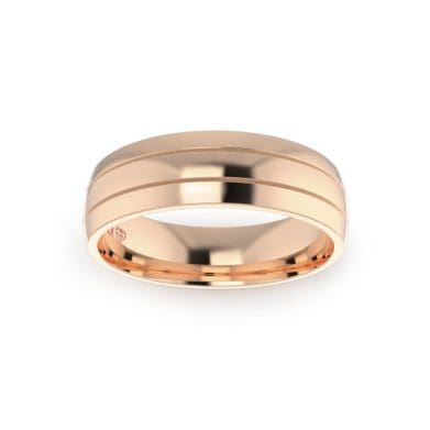 Gents-Wedding-ring-Rose-Gold-Double-Groove-6mm-Top