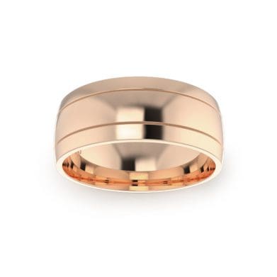 Gents-Wedding-ring-Rose-Gold-Double-Groove-8mm-Top