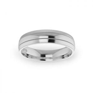 Gents-Wedding-ring-White-Gold-Double-Groove-5mm-Top