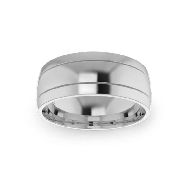 Gents-Wedding-ring-White-Gold-Double-Groove-8mm-Top