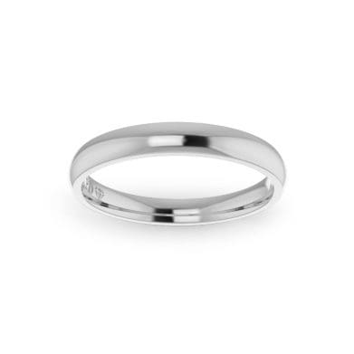 Gents-Wedding-ring-White-Gold-Quater-Round-3mm