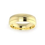 Double Grooved Gents-Wedding-ring-Yellow-Gold-6mm-Top