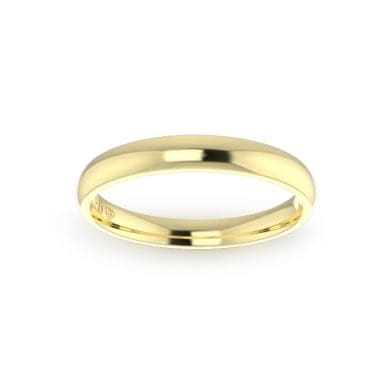 Gents-Wedding-ring-Yellow-Gold-Quater-Round-3mm