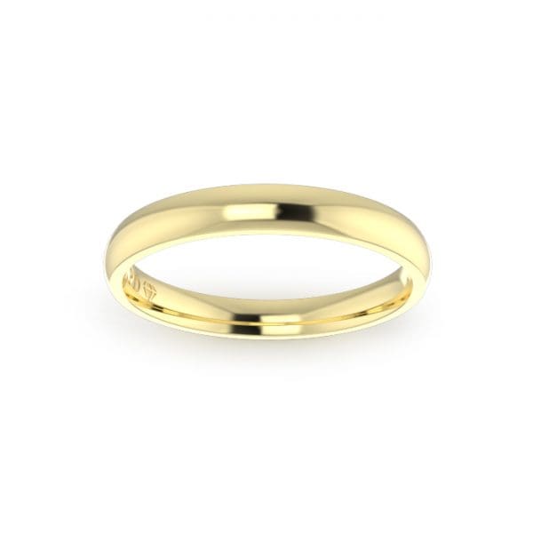 Gents-Wedding-ring-Yellow-Gold-Quater-Round-3mm