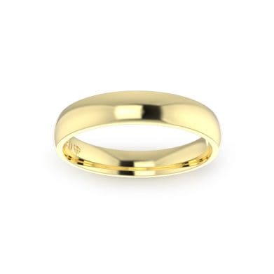 Gents-Wedding-ring-Yellow-Gold-Quater-Round-4mm