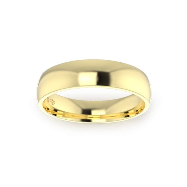 Gents-Wedding-ring-Yellow-Gold-Quater-Round-5mm