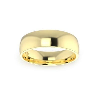 Gents-Quarter Round Wedding-ring-Yellow-Gold-6mm