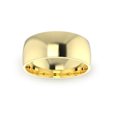 Gents-Wedding-ring-Yellow-Gold-Quater-Round-8mm