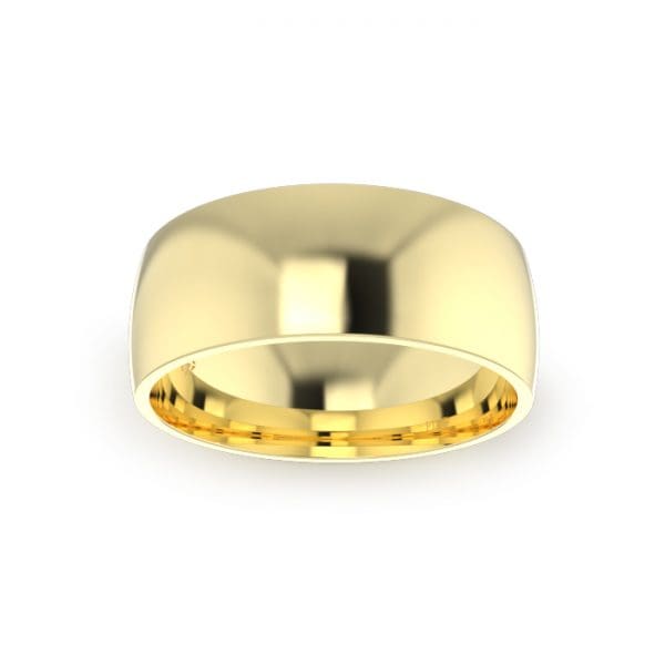 Gents-Wedding-ring-Yellow-Gold-Quater-Round-8mm