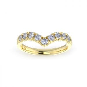 Ladies-Wedding-Diamond-Ring-Pointed-YG-Scallop Pave-2.5mm