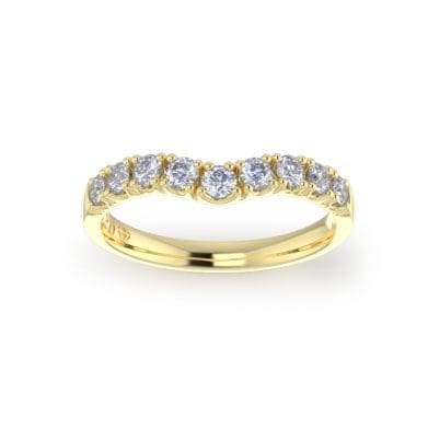 Ladies-Wedding-Diamond-Ring-YG-Curved-Scallop Pave-2.5mm