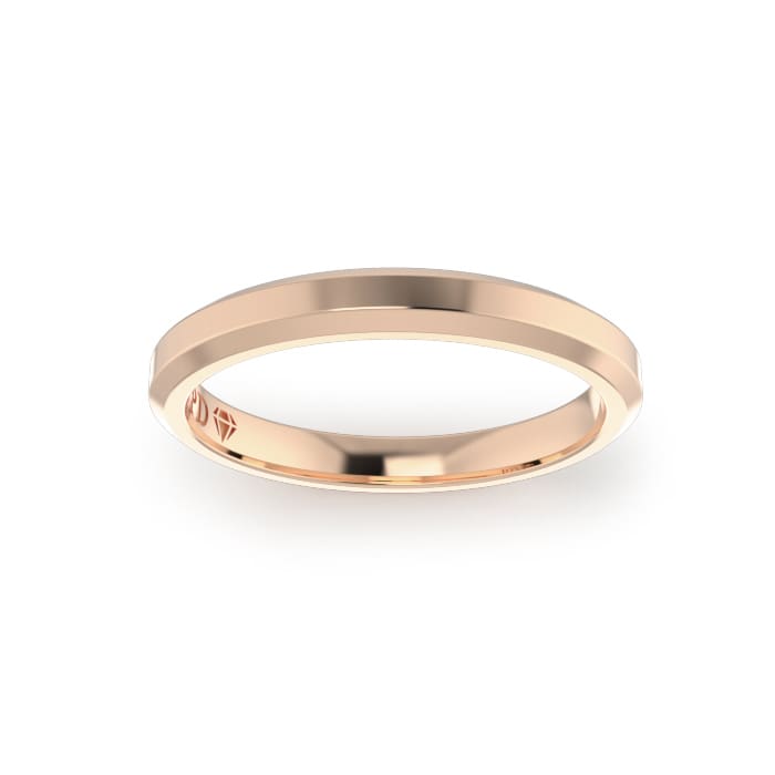 Ladies-Wedding-Ring-Rose-Gold-Bevelled-Top-2.50mm Ladies-Wedding-Ring-Rose-Gold-Bevelled-Top-2.50mm