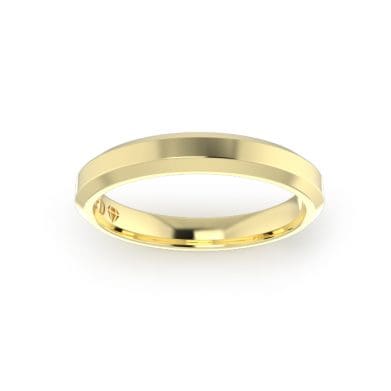 Ladies-Wedding-Ring-Yellow-Gold-Bevelled-Top-3.00mm