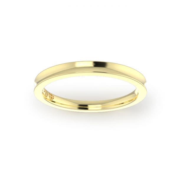 Ladies-Wedding-Ring-Yellow-Gold-Concave-Top-2.00mm