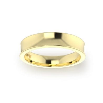Ladies-Wedding-Ring-Yellow-Gold-Concave-Top-4.00mm