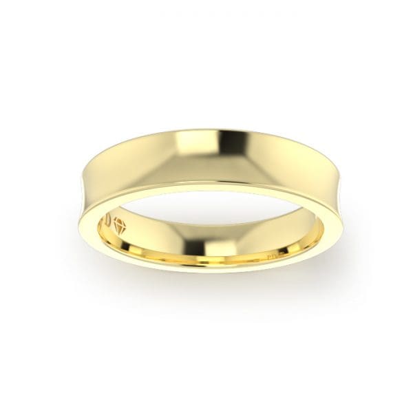 Ladies-Wedding-Ring-Yellow-Gold-Concave-Top-4.00mm