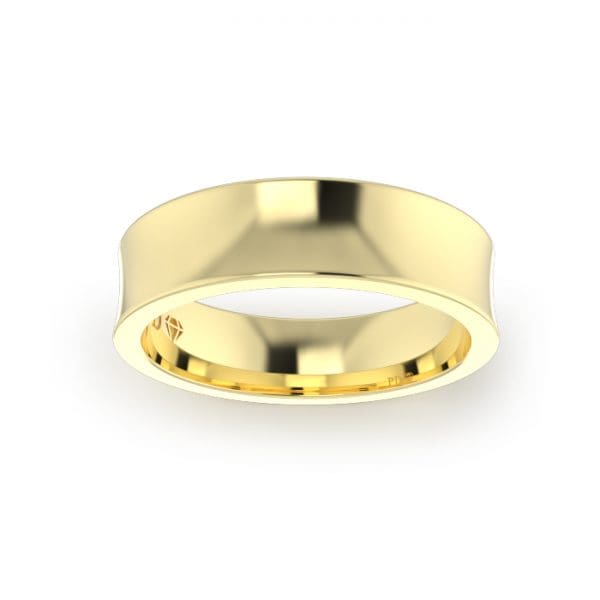 Ladies-Wedding-Ring-Yellow-Gold-Concave-Top-5.00mm