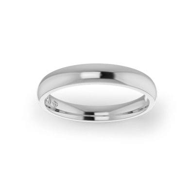 Ladies-Wedding-ring-White-Gold-Quarter Round-Top-3.00mm
