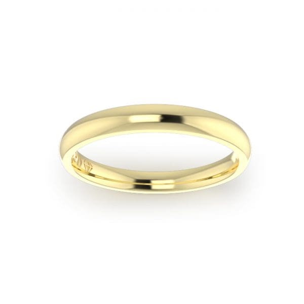 Ladies-Wedding-ring-Yellow-Gold-Quarter Round-Top-2.50mm