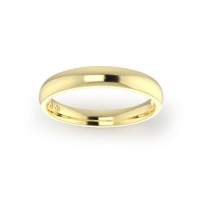 Ladies-Wedding-ring-Yellow-Gold-Quarter Round-Top-3.00mm