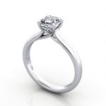 Asscher Engagement Ring, Platinum, RS1, 3D Asscher Engagement Ring, Platinum, RS1, 3D