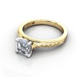 Assher Engagement Ring, Yellow Gold, RS50, LF Assher Engagement Ring, Yellow Gold, RS50, LF