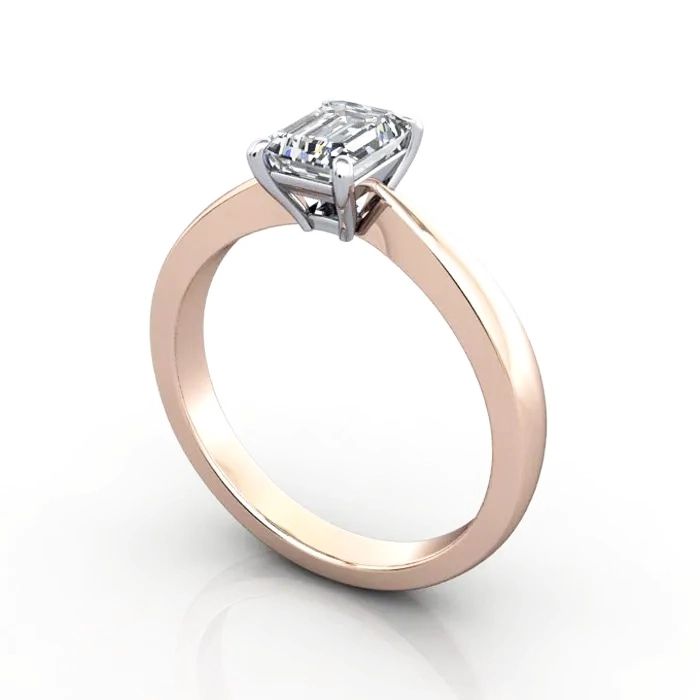 Diamond-Ring-Solitaire-Emerald-RS27-Rose-3D Diamond-Ring-Solitaire-Emerald-RS27-Rose-3D