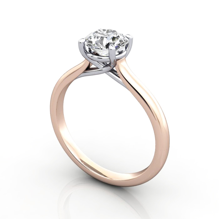 Diamond Solitaire RS44 Round Rose 3D