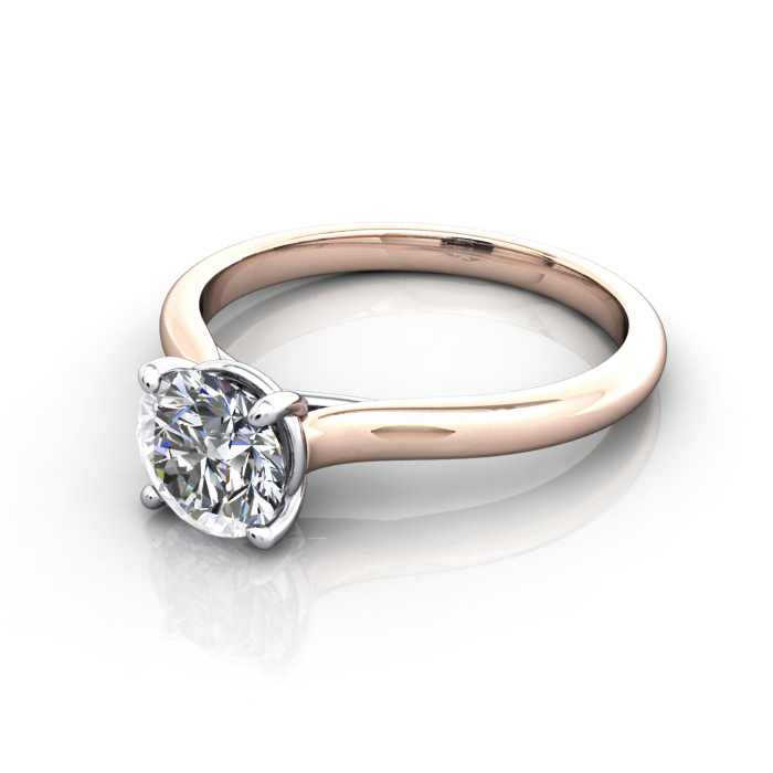 Diamond Solitaire RS44 Round Rose LF
