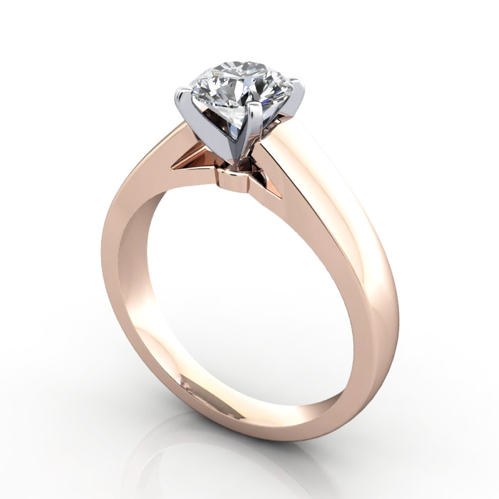 Diamond Solitaire RS46 Round Rose 3D