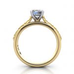 Emerald Engagement Ring, Yellow Gold, RS50, SF Emerald Engagement Ring, Yellow Gold, RS50, SF