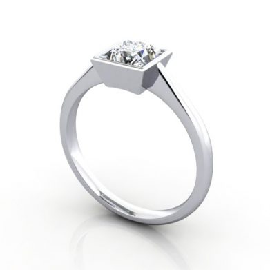 Princess Engagement Ring, White Gold, RS10, thumb