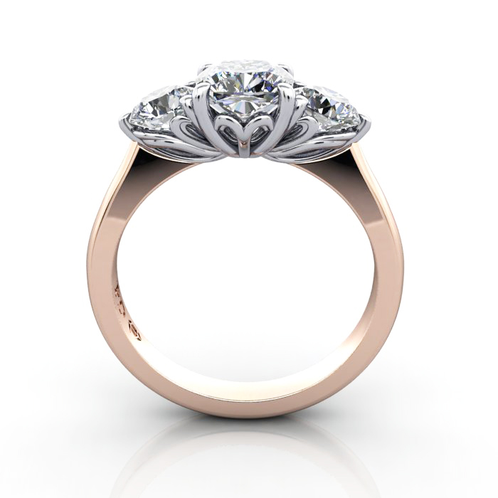 Engagement Ring RT3-Cush-RG-TF Engagement Ring RT3-Cush-RG-TF