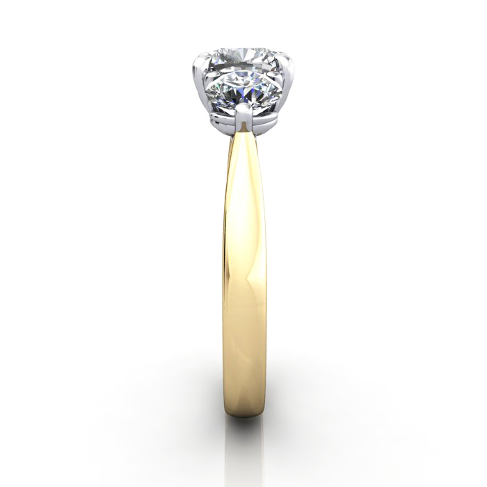 Engagement Ring RT3-Cush-YG-SV Engagement Ring RT3-Cush-YG-SV