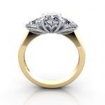 Engagement Ring RT3-Cush-YG-TF Engagement Ring RT3-Cush-YG-TF