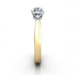 Engagement Ring RT3-Round-YG-SV