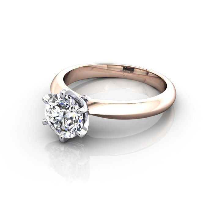 Engagement Ring, Round Brilliant, RS15, Rose Gold, LF
