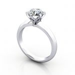 Engagement Ring, Round Brilliant, RS15, White Gold, 3D Engagement Ring, Round Brilliant, RS15, White Gold, 3D