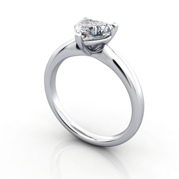 Heart shaped Engagement Ring, Platinum, RS7, 3D Thumbnail