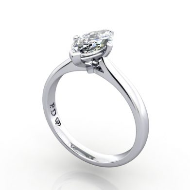 Marquise Engagement Ring, RS28, White Gold, 3D