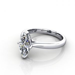 Marquise Engagement Ring, RS28, White Gold, LF