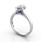 Marquise Engagement Ring, White Gold, RS34, 3D Marquise Engagement Ring, White Gold, RS34, 3D