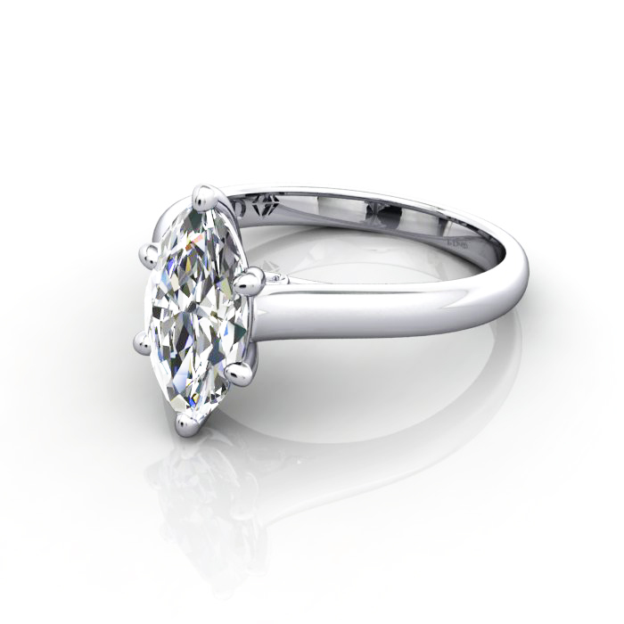 Marquise Engagement Ring, White Gold, RS34, LF Marquise Engagement Ring, White Gold, RS34, LF