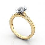 Marquise Engagement Ring, Yellow Gold, RS50, 3D