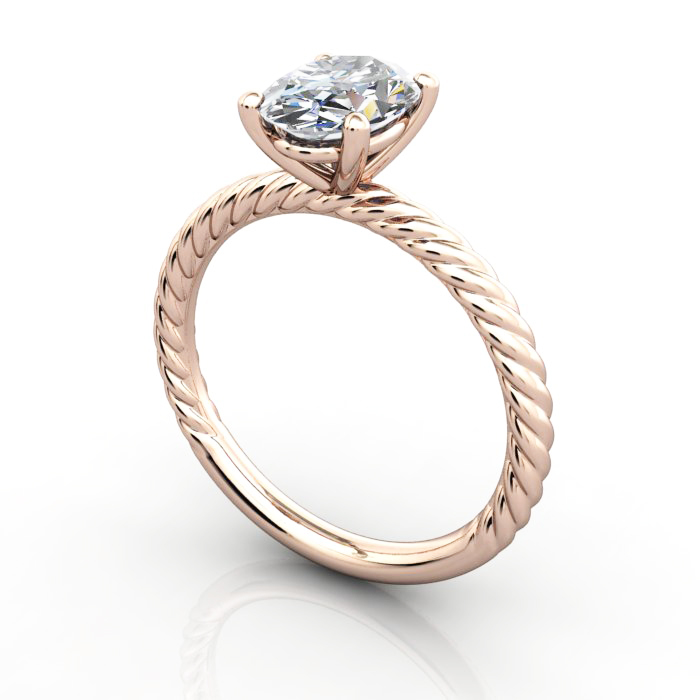 Oval Engagement Ring, Rose Gold, RS38, 3D Oval Engagement Ring, Rose Gold, RS38, 3D
