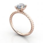 Oval Engagement Ring, Rose Gold, RS38, 3D Oval Engagement Ring, Rose Gold, RS38, 3D