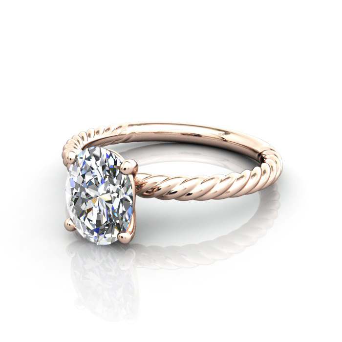 Oval Engagement Ring, Rose Gold, RS38, LF Oval Engagement Ring, Rose Gold, RS38, LF