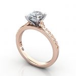 Oval Engagement Ring, Rose Gold, RS50, 3D
