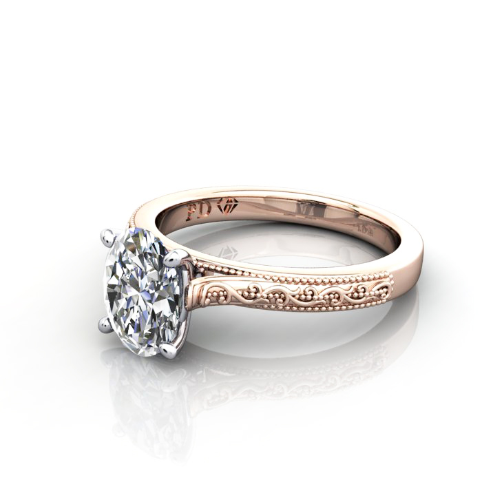 Oval Engagement Ring, Rose Gold, RS50, LF