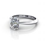 Oval Engagement Ring, White Gold, RS48, LF Oval Engagement Ring, White Gold, RS48, LF